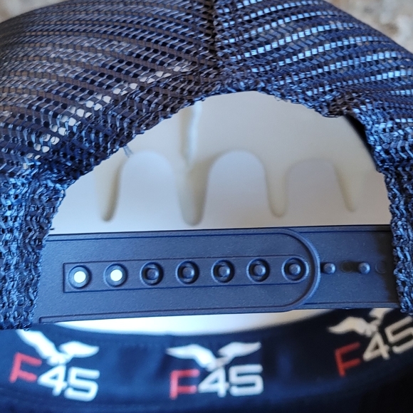 NWT! F45 White Blue Hertiage Trucker Peacoat Snap Back Hat OS - Picture 8 of 10